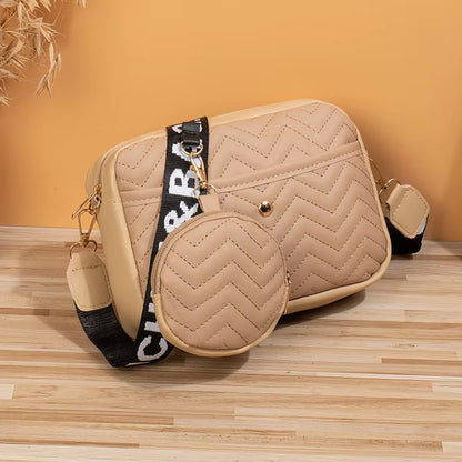 Women'S PU Leather Zipper Crossbody Bag Handbag Fashion Retro Korean V Pattern Causal Travel Bag Female Phone Purse Shoulder Bag