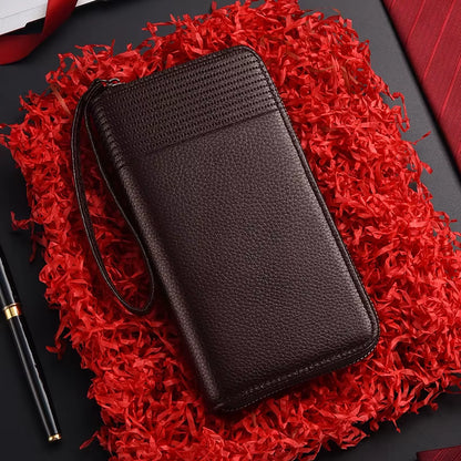 New Color Men`S Long Wallet for Men Rfid Blocking Clutch Organizer Zipper Leather Business Id Credit Card Holder Purse New