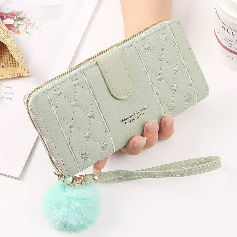 Women Long Wallet Pu Leather Card Holder Large Capacity Hasp Zipper Coin Purse Multi Card Organizer Cell Phone Wristlet Handbag