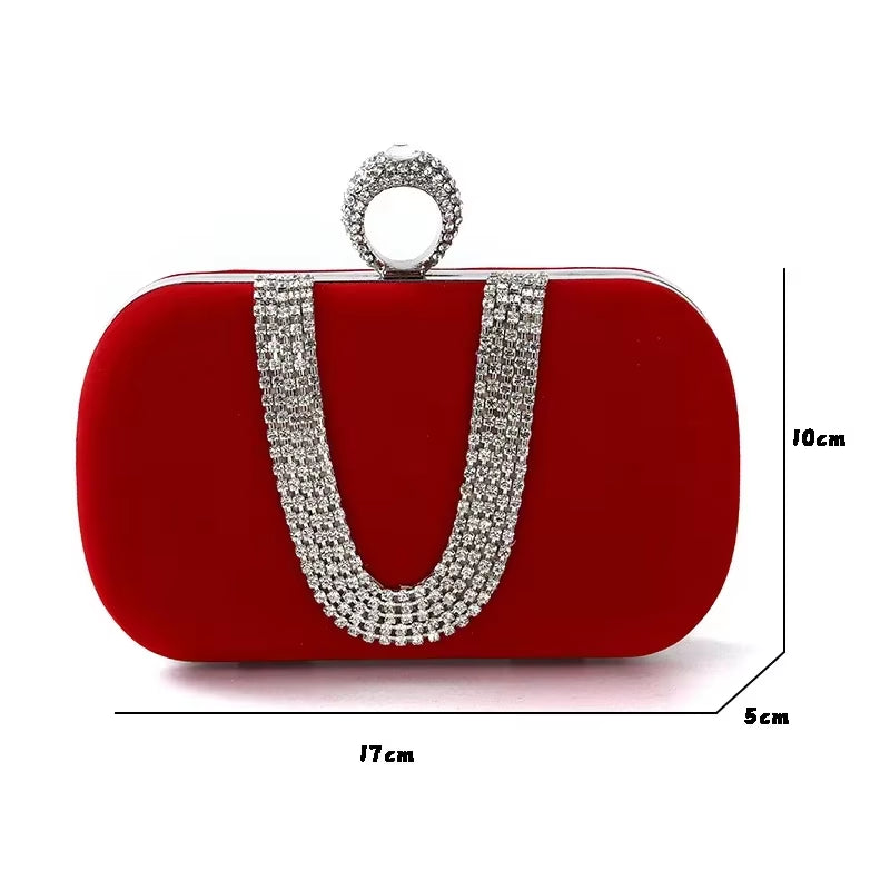 Luxury Women Evening Bags Diamond Luxury Clutch Bag Party Diamonds Lady Black Red Chain Shoulder Bag Handbags for Purse