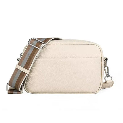 Small Cross Body Bag for Women 2023 New Summer White Sling Purse Soft Pu Leather Wide Shoulder Strap Side Bag Casual