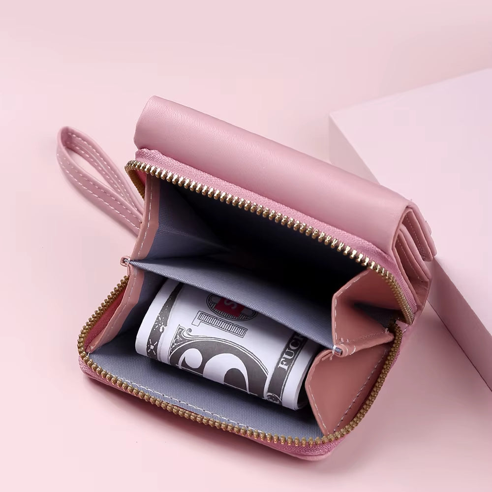 Women'S Wallet Short Women Coin Purse Fashion Wallets for Woman Card Holder Small Ladies Wallet Female Zipper Tassel Mini Clutch