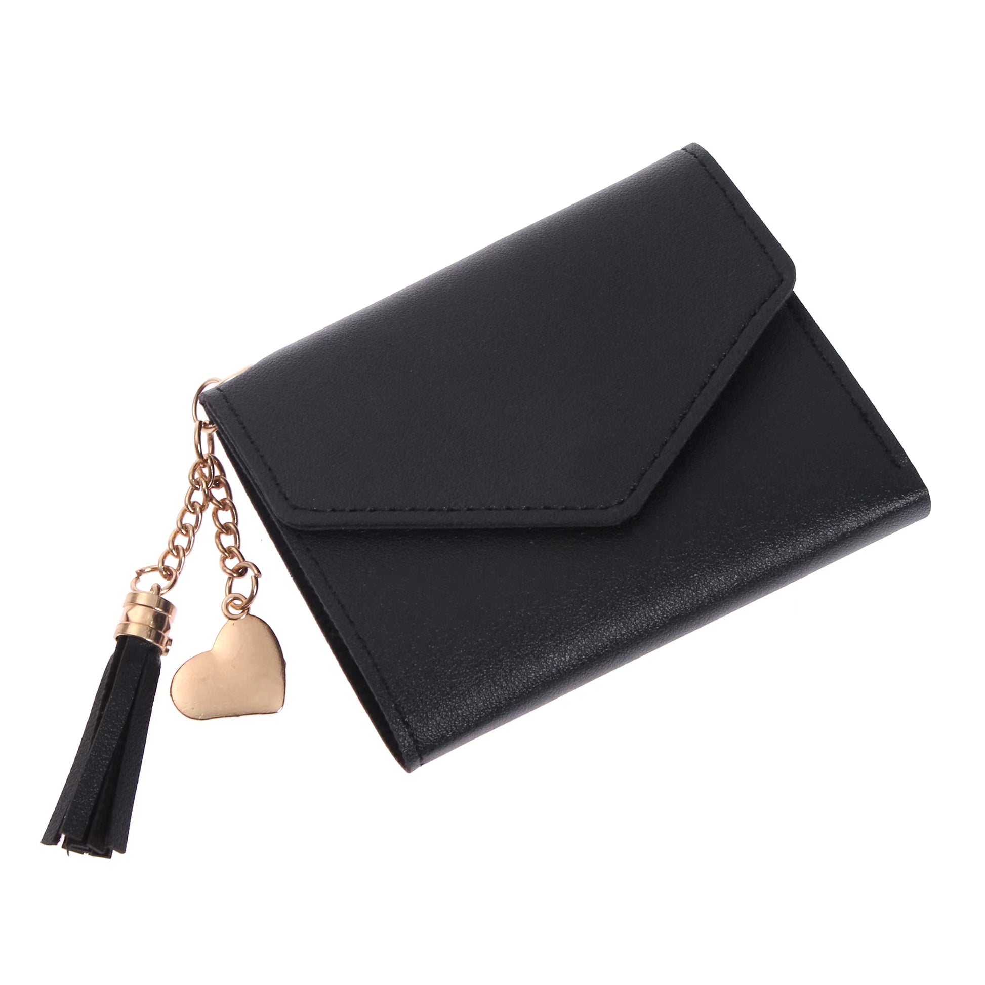 Short Women'S Wallet Tassel Pendant Coin Purse Mini Portable Lady Leather Folding Envelope Card Holder Money Bag Girls Gift