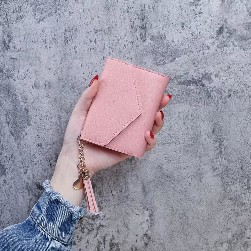 Mini Tassel Wallet Women Fashion Purse Female Short Mini Wallets Korean Students Lovely Purse Female Small Wallet for Women