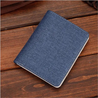 Men's Fashion Canvas Wallet Men's Short Slim Zipper Soft Wallet Youth Multi-Card Holder