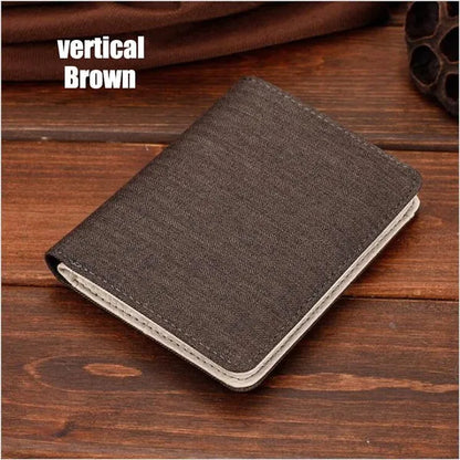 Men's Fashion Canvas Wallet Men's Short Slim Zipper Soft Wallet Youth Multi-Card Holder