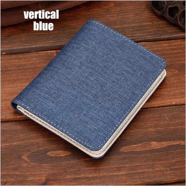 Men's Fashion Canvas Wallet Men's Short Slim Zipper Soft Wallet Youth Multi-Card Holder