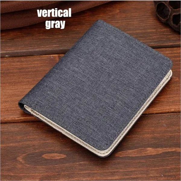 Men's Fashion Canvas Wallet Men's Short Slim Zipper Soft Wallet Youth Multi-Card Holder