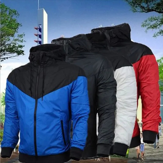 New Arrival Spring&Autumn Lovers Sports Waterproof Jacket Casual Assorted Colors Slim Jackets Windbreaker Men Motorcycle Jacket