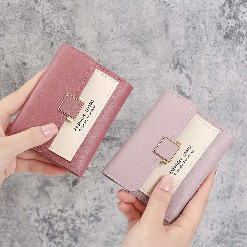 Cute Girl Short Purse Mini Fashion Women Wallet Designer Luxury Wallet PU Leather Coin Purse Female Hasp Wallet Purse