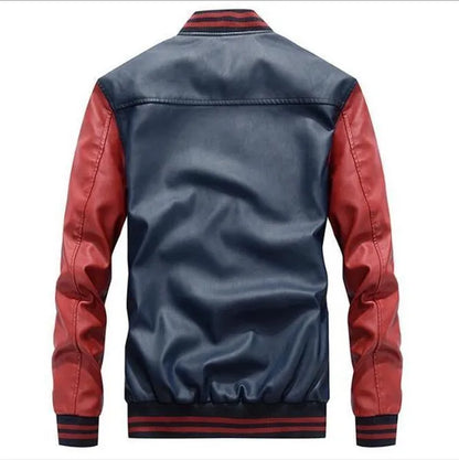 New Men's Leather Baseball Wear PU Casual Jacket 5 Colors