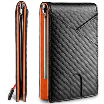 Men's Slim Wallet RFID Blocking Minimalist Bifold Front Pocket Wallet