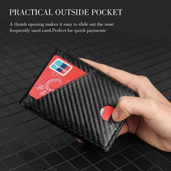 Men's Slim Wallet RFID Blocking Minimalist Bifold Front Pocket Wallet