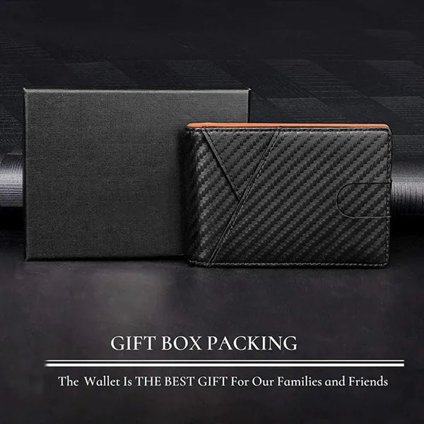 Men's Slim Wallet RFID Blocking Minimalist Bifold Front Pocket Wallet