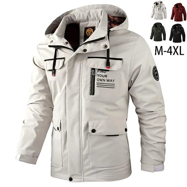 Men's Outdoor Waterproof Sports Jacket Fashion Casual Windbreaker Bomber Jacket