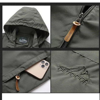 New Jackets Windbreaker Hiking Jackets Mens Waterproof Windproof Solid Hoodie Coats Breathable Comfortable Army Clothing Male