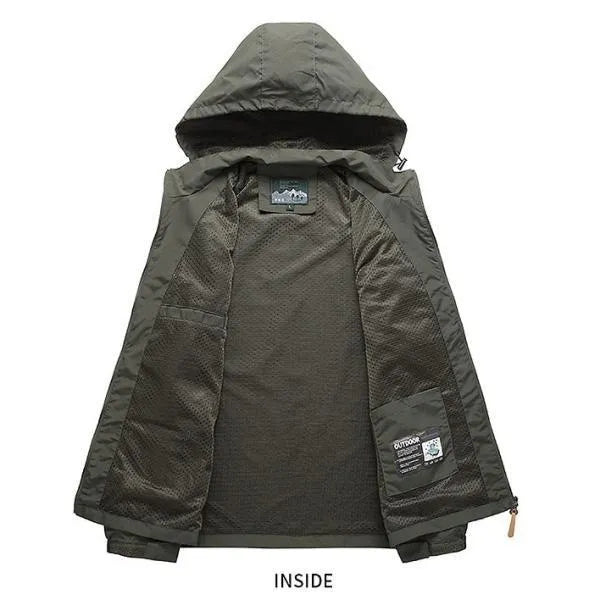 New Jackets Windbreaker Hiking Jackets Mens Waterproof Windproof Solid Hoodie Coats Breathable Comfortable Army Clothing Male