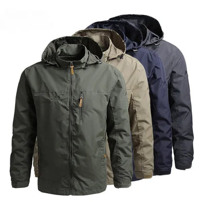 New Jackets Windbreaker Hiking Jackets Mens Waterproof Windproof Solid Hoodie Coats Breathable Comfortable Army Clothing Male