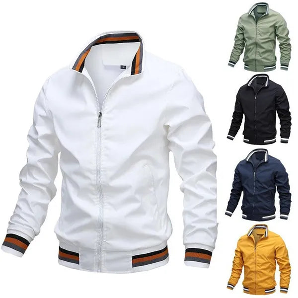 Men's Casual Jacket Spring/fall Solid Color Jacket Men's Solid Color Jacket Baseball Collar Jacket Fashion Jacket