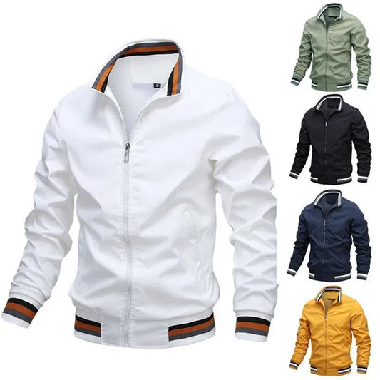 Men's Casual Jacket Spring/fall Solid Color Jacket Men's Solid Color Jacket Baseball Collar Jacket Fashion Jacket