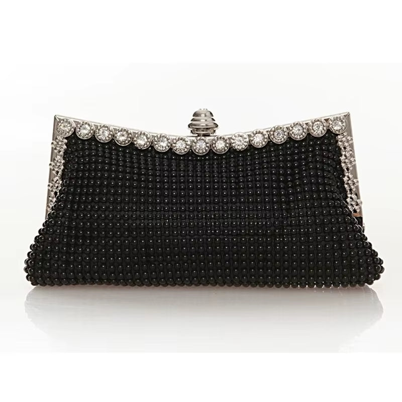 Evening Gold Clutch Bag Glitter Bead DESIGN Elegant Woman Party Bags Vintage Fashion Bridal Purse Silver Handbags Night Bag