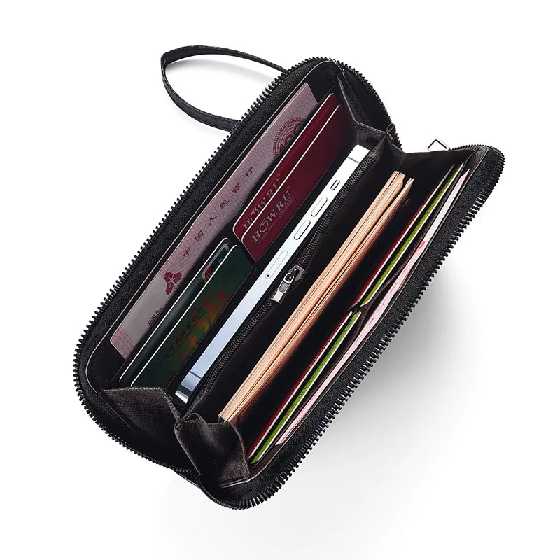 New Color Men`S Long Wallet for Men Rfid Blocking Clutch Organizer Zipper Leather Business Id Credit Card Holder Purse New