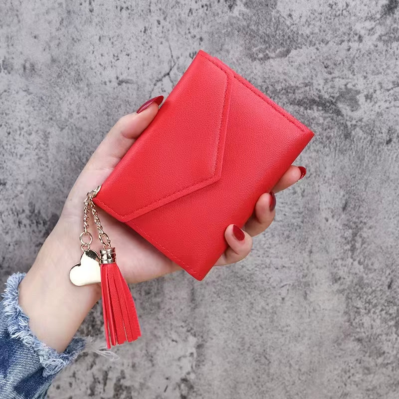 Mini Tassel Wallet Women Fashion Purse Female Short Mini Wallets Korean Students Lovely Purse Female Small Wallet for Women