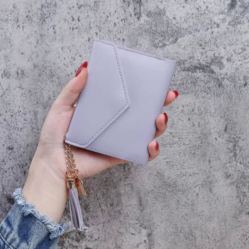 Mini Tassel Wallet Women Fashion Purse Female Short Mini Wallets Korean Students Lovely Purse Female Small Wallet for Women