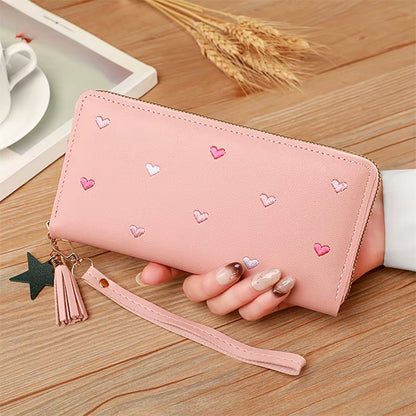 Fashion Long Women Wallets Purses Love Heart Wallets for Ladies Girl Money Pocket Card Holder Female Wallets Phone Clutch Bag