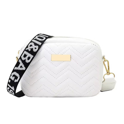 Fashionable Shoulder Bag for Women Wavy Pattern Crossbody Bag Trendy Girl Strap Bag Purse Solid Color Handbags Pu Leather