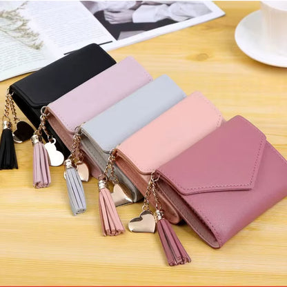 Mini Tassel Wallet Women Fashion Purse Female Short Mini Wallets Korean Students Lovely Purse Female Small Wallet for Women