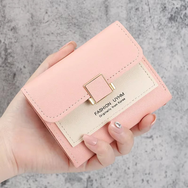 Cute Girl Short Purse Mini Fashion Women Wallet Designer Luxury Wallet PU Leather Coin Purse Female Hasp Wallet Purse