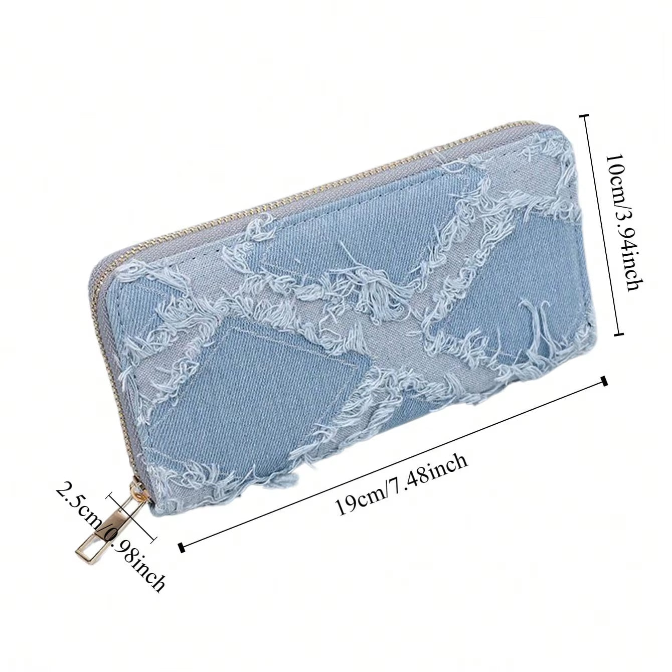 1Pc Denim Wallet, Women'S Zipper Clutch Coin Purse, Niche Design Card Holder, ID Bag, Bag Gift Wallets for Women