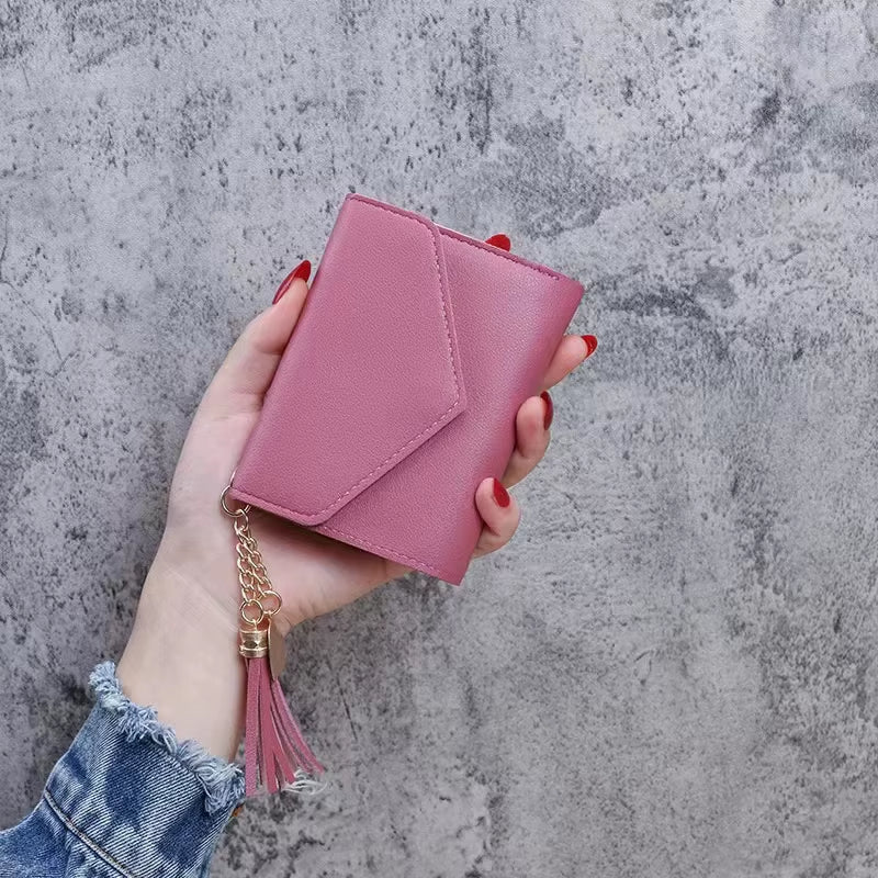 Mini Tassel Wallet Women Fashion Purse Female Short Mini Wallets Korean Students Lovely Purse Female Small Wallet for Women