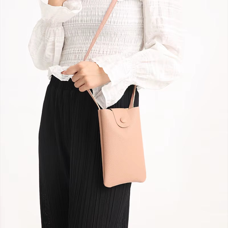 Casual Woman Mobile Phone Bag Crossbody Solid Color Small Shoulder Bag Hasp Summer Designer Bag Ladies Clutch Bags and Purses