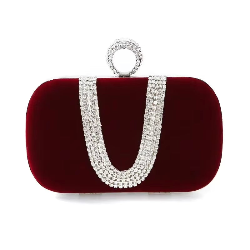 Luxury Women Evening Bags Diamond Luxury Clutch Bag Party Diamonds Lady Black Red Chain Shoulder Bag Handbags for Purse