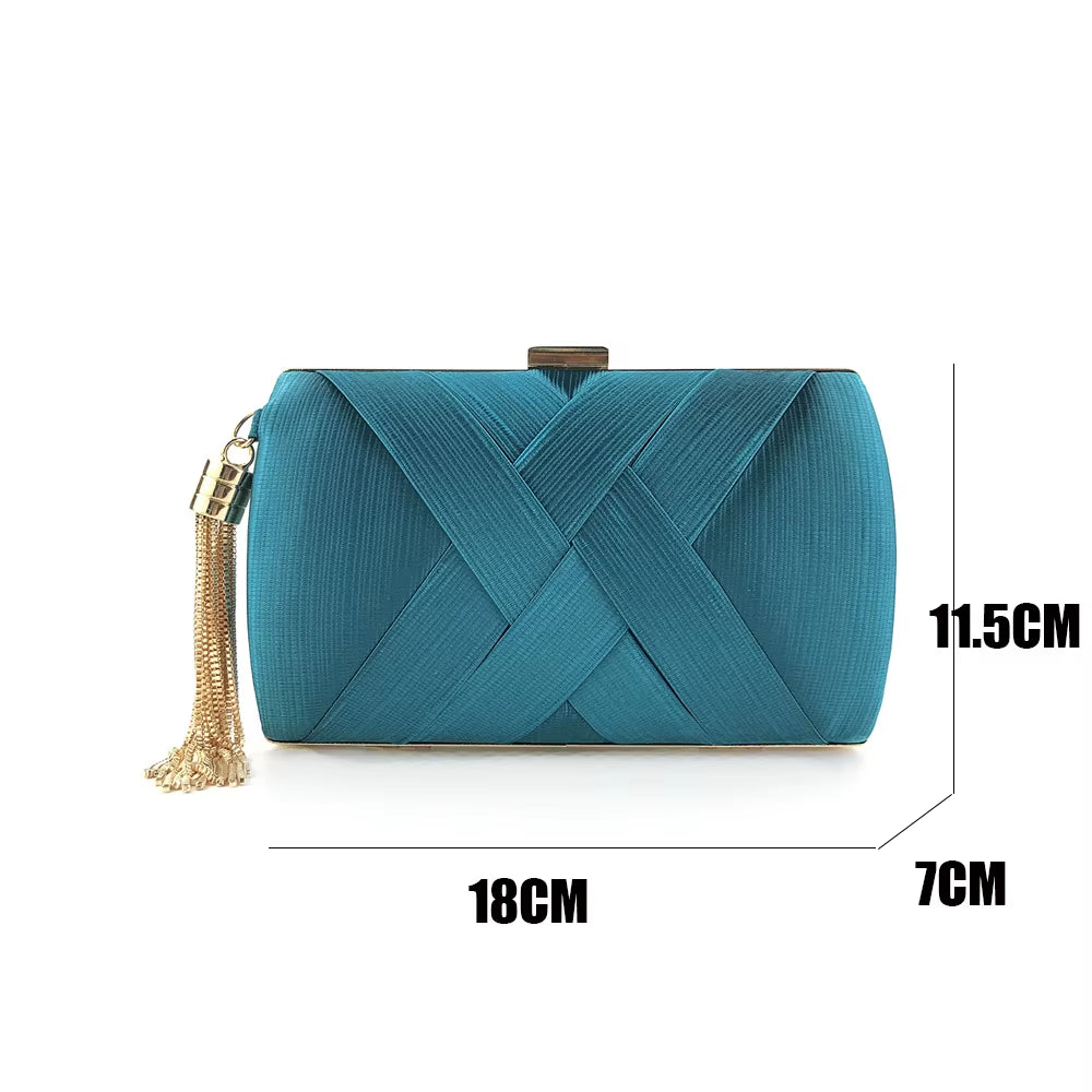 2022 New Fashion Women Evening Bags Tassel Ladies Clutch Purse Shoulder Chain Wedding Party Handbags Bags