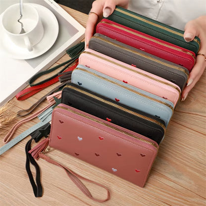 Fashion Long Women Wallets Purses Love Heart Wallets for Ladies Girl Money Pocket Card Holder Female Wallets Phone Clutch Bag