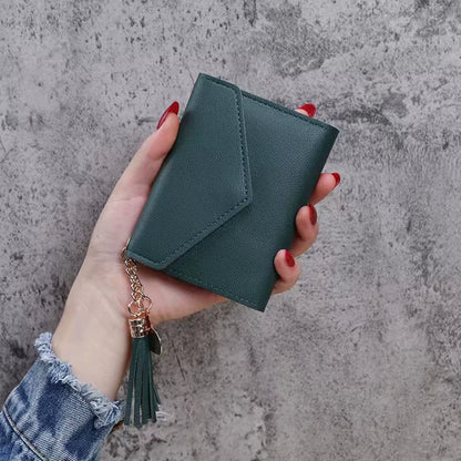 Mini Tassel Wallet Women Fashion Purse Female Short Mini Wallets Korean Students Lovely Purse Female Small Wallet for Women