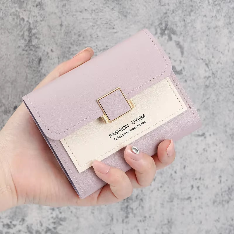 Cute Girl Short Purse Mini Fashion Women Wallet Designer Luxury Wallet PU Leather Coin Purse Female Hasp Wallet Purse