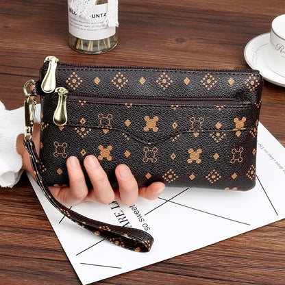 Women Long Wallets Double Zipper Clutches Purse Big Letter Fashion Wristlet Wallet Phone Portfel Damski Card Holder Lady Wallets