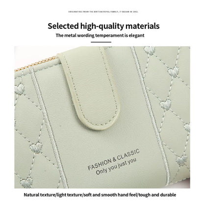 Women Long Wallet Pu Leather Card Holder Large Capacity Hasp Zipper Coin Purse Multi Card Organizer Cell Phone Wristlet Handbag