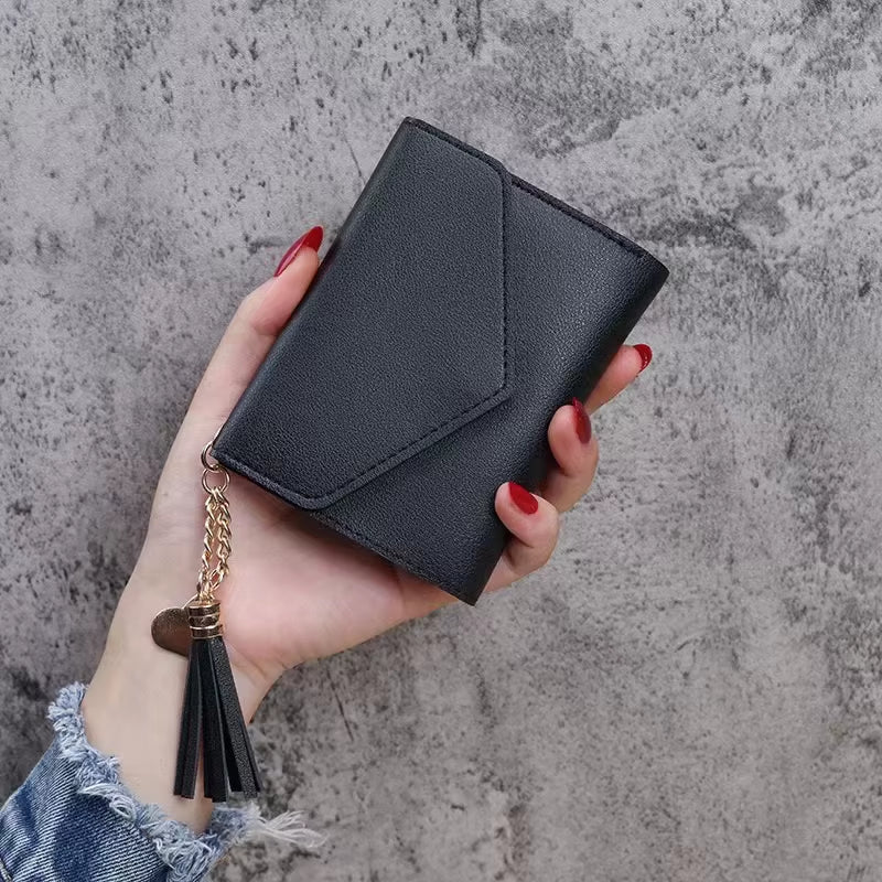 Mini Tassel Wallet Women Fashion Purse Female Short Mini Wallets Korean Students Lovely Purse Female Small Wallet for Women